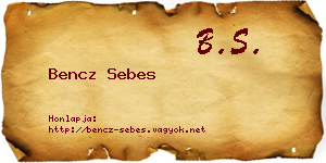 Bencz Sebes névjegykártya
